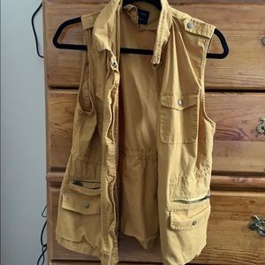 mustard trench vest